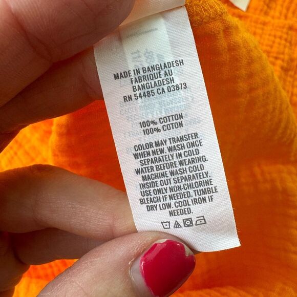 NWT Women’s M aerie Gauzy Pool to Party Coverup Simply Orange Oversized‎ Relaxed - Picture 13 of 16